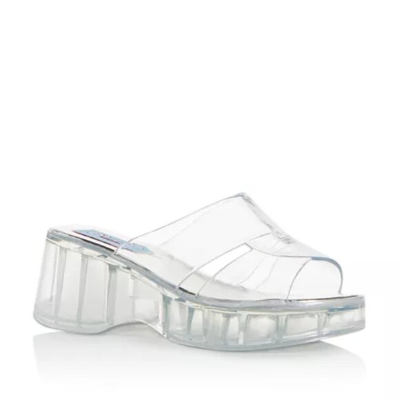 Jeffrey Campbell Play Jelli Platform Slides 10/41 Clear - Picture 1 of 12